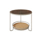 Round Minimalist Coffee Table Glass Top Steel Coffee Table for Living Room White Dark Brown Clearhalo 'Coffee & Accent Tables' 'Coffee Tables' 'coffee_tables' 'furn' 'furn_coffee_tables' 'Furniture' 'Living Room Furniture' 5711031