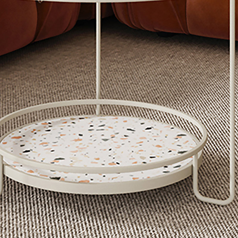 Round Minimalist Coffee Table Glass Top Steel Coffee Table for Living Room Clearhalo 'Coffee & Accent Tables' 'Coffee Tables' 'coffee_tables' 'furn' 'furn_coffee_tables' 'Furniture' 'Living Room Furniture' 5711033