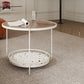 Round Minimalist Coffee Table Glass Top Steel Coffee Table for Living Room Clearhalo 'Coffee & Accent Tables' 'Coffee Tables' 'coffee_tables' 'furn' 'furn_coffee_tables' 'Furniture' 'Living Room Furniture' 5711037