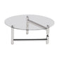 Glass Top Steel Coffee Table Round Minimalist Modern Coffee Table Clearhalo 'Coffee & Accent Tables' 'Coffee Tables' 'coffee_tables' 'furn' 'furn_coffee_tables' 'Furniture' 'Living Room Furniture' 5711046