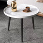 Modern Style Round/oval Wooden Table Metal 4 Legs Base Coffee Table White Clearhalo 'Coffee & Accent Tables' 'Coffee Tables' 'coffee_tables' 'furn' 'furn_coffee_tables' 'Furniture' 'Living Room Furniture' 5711072