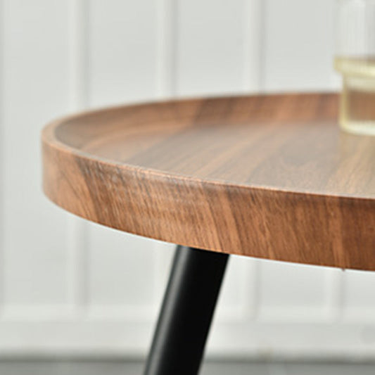 Tavolino in legno rotondo/ovale moderno in metallo a 4 gambe tavolino