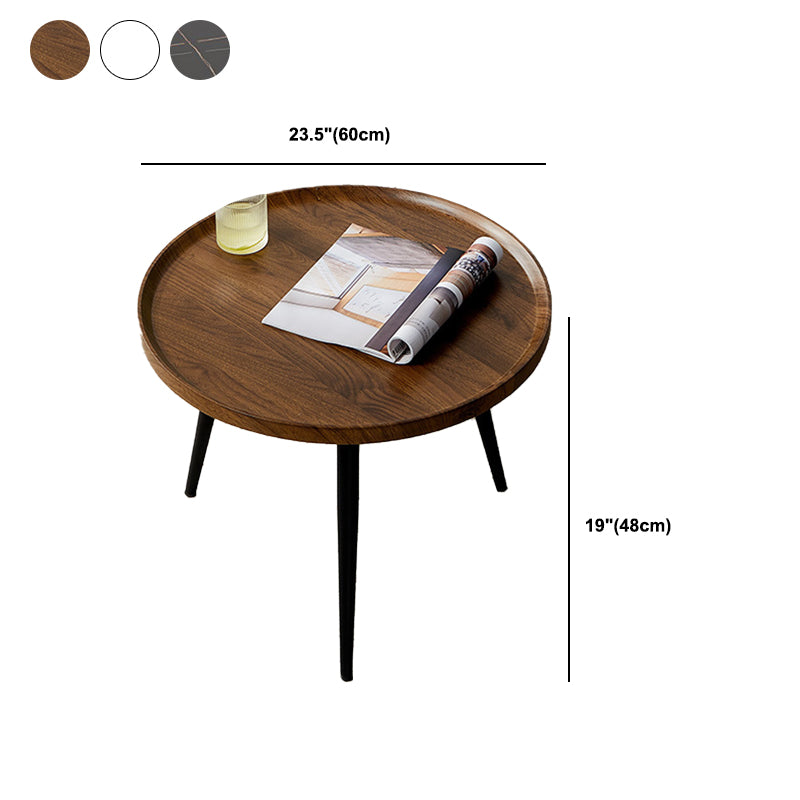 Modern Style Round/oval Wooden Table Metal 4 Legs Base Coffee Table Clearhalo 'Coffee & Accent Tables' 'Coffee Tables' 'coffee_tables' 'furn' 'furn_coffee_tables' 'Furniture' 'Living Room Furniture' 5711087