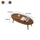 Modern Style Round/oval Wooden Table Metal 4 Legs Base Coffee Table Clearhalo 'Coffee & Accent Tables' 'Coffee Tables' 'coffee_tables' 'furn' 'furn_coffee_tables' 'Furniture' 'Living Room Furniture' 5711088