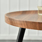 Round/oval Black Metal 3/4 Leg Base Design Wood Table Panel Coffee Table Clearhalo 'Coffee & Accent Tables' 'Coffee Tables' 'coffee_tables' 'furn' 'furn_coffee_tables' 'Furniture' 'Living Room Furniture' 5711132