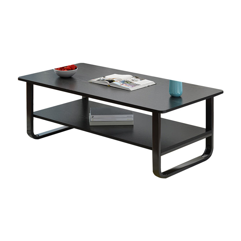 Modern Style Rectangular Wooden Table Metal Sled Base Coffee Table Clearhalo 'Coffee & Accent Tables' 'Coffee Tables' 'coffee_tables' 'furn' 'furn_coffee_tables' 'Furniture' 'Living Room Furniture' 5711143