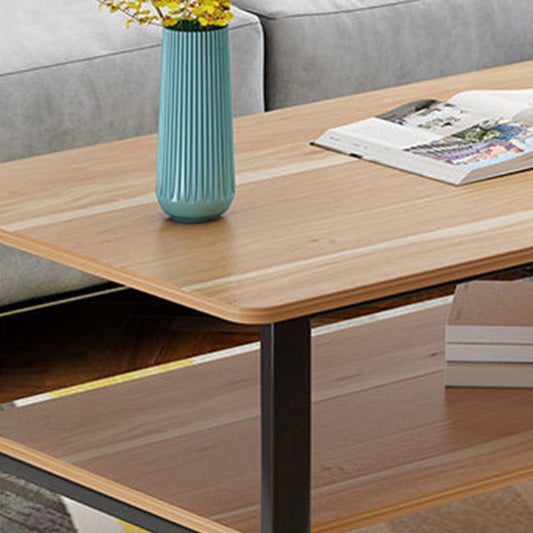 Modern Style Rectangular Wooden Table Metal Sled Base Coffee Table Clearhalo 'Coffee & Accent Tables' 'Coffee Tables' 'coffee_tables' 'furn' 'furn_coffee_tables' 'Furniture' 'Living Room Furniture' 5711145