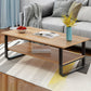 Modern Style Rectangular Wooden Table Metal Sled Base Coffee Table 39.5"L x 24"W x 16"H Natural Clearhalo 'Coffee & Accent Tables' 'Coffee Tables' 'coffee_tables' 'furn' 'furn_coffee_tables' 'Furniture' 'Living Room Furniture' 5711147