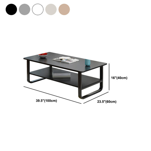 Modern Style Rectangular Wooden Table Metal Sled Base Coffee Table Clearhalo 'Coffee & Accent Tables' 'Coffee Tables' 'coffee_tables' 'furn' 'furn_coffee_tables' 'Furniture' 'Living Room Furniture' 5711149