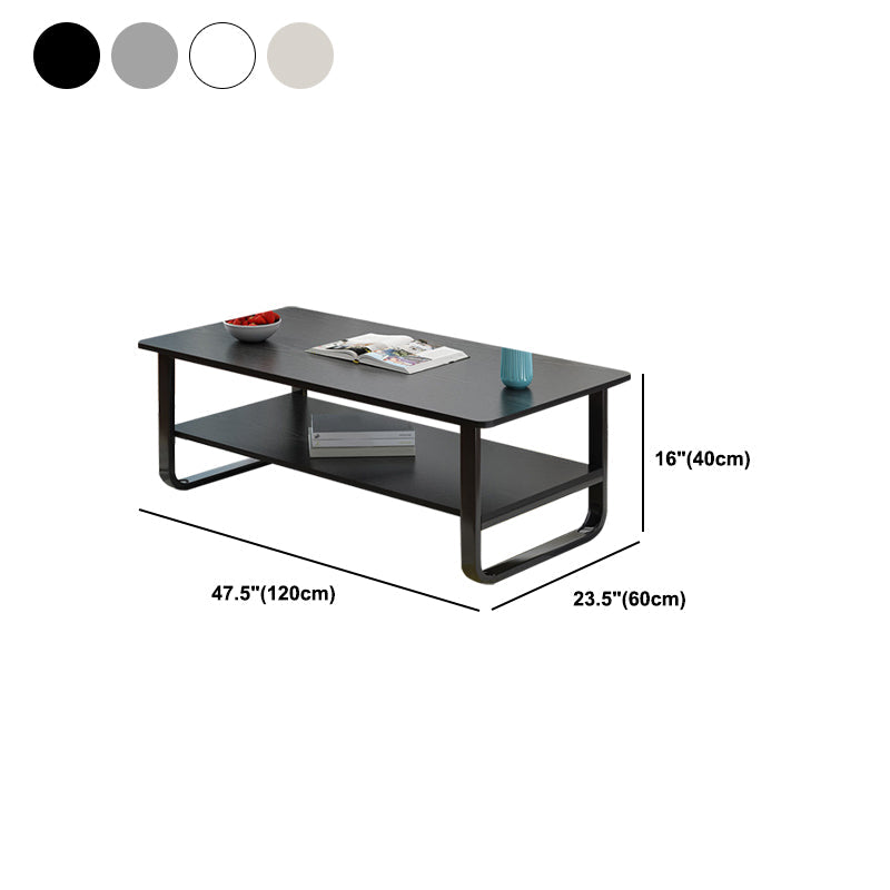 Modern Style Rectangular Wooden Table Metal Sled Base Coffee Table Clearhalo 'Coffee & Accent Tables' 'Coffee Tables' 'coffee_tables' 'furn' 'furn_coffee_tables' 'Furniture' 'Living Room Furniture' 5711150