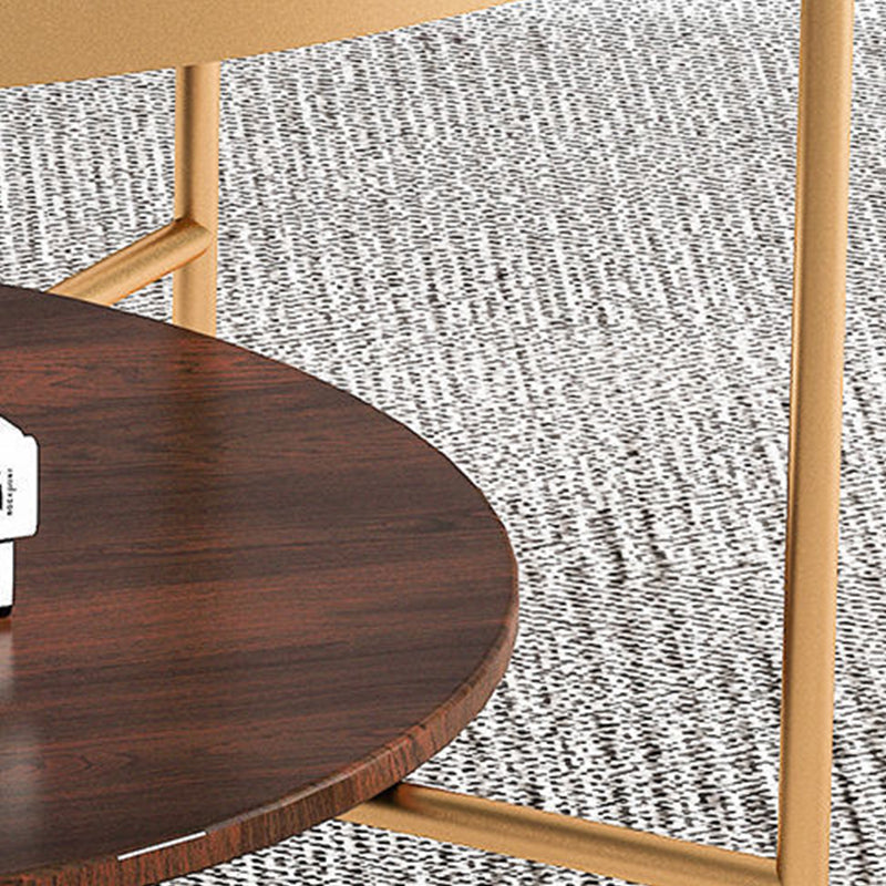 Modern Style Round Toughened Glass Table Metal 4 Legs Base Coffee Table Clearhalo 'Coffee & Accent Tables' 'Coffee Tables' 'coffee_tables' 'furn' 'furn_coffee_tables' 'Furniture' 'Living Room Furniture' 5711163