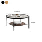 Modern Style Round Toughened Glass Table Metal 4 Legs Base Coffee Table Clearhalo 'Coffee & Accent Tables' 'Coffee Tables' 'coffee_tables' 'furn' 'furn_coffee_tables' 'Furniture' 'Living Room Furniture' 5711167