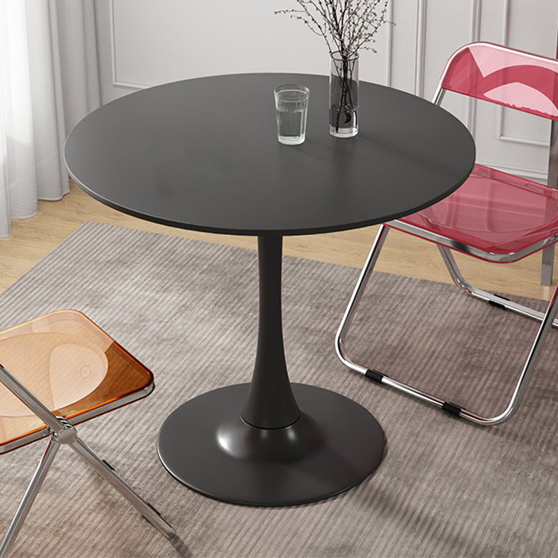 Pedestal Coffee Table Wood Round Coffee Table for Living Room 31.5"L x 31.5"W x 28.7"H Black Clearhalo 'Coffee & Accent Tables' 'Coffee Tables' 'coffee_tables' 'furn' 'furn_coffee_tables' 'Furniture' 'Living Room Furniture' 5711172