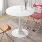 Pedestal Coffee Table Wood Round Coffee Table for Living Room 27.6"L x 27.6"W x 28.7"H White Clearhalo 'Coffee & Accent Tables' 'Coffee Tables' 'coffee_tables' 'furn' 'furn_coffee_tables' 'Furniture' 'Living Room Furniture' 5711173