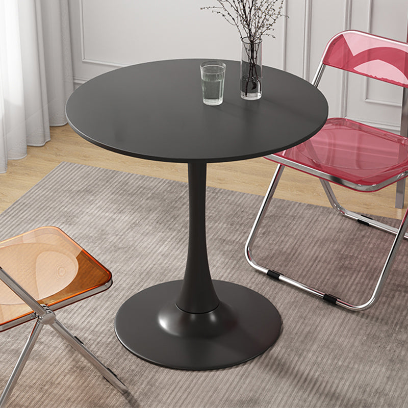 Pedestal Coffee Table Wood Round Coffee Table for Living Room 23.6"L x 23.6"W x 28.7"H Black Clearhalo 'Coffee & Accent Tables' 'Coffee Tables' 'coffee_tables' 'furn' 'furn_coffee_tables' 'Furniture' 'Living Room Furniture' 5711176