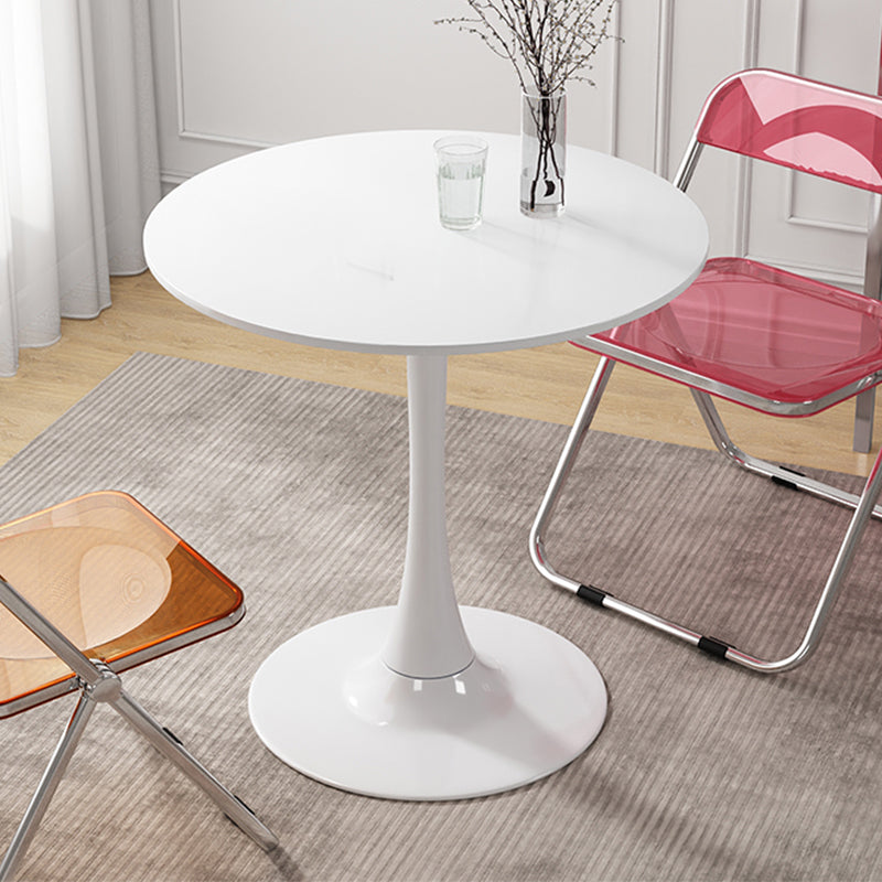 Pedestal Coffee Table Wood Round Coffee Table for Living Room 23.6"L x 23.6"W x 28.7"H White Clearhalo 'Coffee & Accent Tables' 'Coffee Tables' 'coffee_tables' 'furn' 'furn_coffee_tables' 'Furniture' 'Living Room Furniture' 5711178