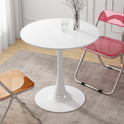 Pedestal Coffee Table Wood Round Coffee Table for Living Room 23.6"L x 23.6"W x 28.7"H White Clearhalo 'Coffee & Accent Tables' 'Coffee Tables' 'coffee_tables' 'furn' 'furn_coffee_tables' 'Furniture' 'Living Room Furniture' 5711178