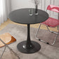 Pedestal Coffee Table Wood Round Coffee Table for Living Room 27.6"L x 27.6"W x 28.7"H Black Clearhalo 'Coffee & Accent Tables' 'Coffee Tables' 'coffee_tables' 'furn' 'furn_coffee_tables' 'Furniture' 'Living Room Furniture' 5711180