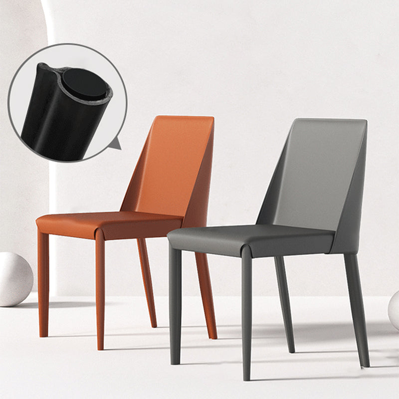 Mid-Century Modern Armless Side Chair Leather Basic Four Leg Side Chair Clearhalo 'Accent Chairs' 'accent_chairs' 'Chairs & Seating' 'furn' 'furn_accent_chairs' 'Furniture' 'Living Room Furniture' 5711205