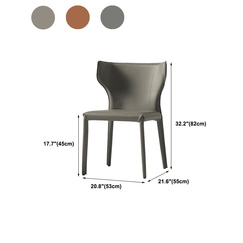 Mid-Century Modern Armless Side Chair Leather Basic Four Leg Side Chair Clearhalo 'Accent Chairs' 'accent_chairs' 'Chairs & Seating' 'furn' 'furn_accent_chairs' 'Furniture' 'Living Room Furniture' 5711210