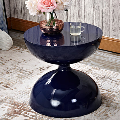 Round Old Solid Wood Table with Pedestal Base Design French Country Style Side Table Blue 1 Clearhalo 'Coffee & Accent Tables' 'End & Side Tables' 'end_side_tables' 'furn' 'furn_end_side_tables' 'Furniture' 'Living Room Furniture' 5713367