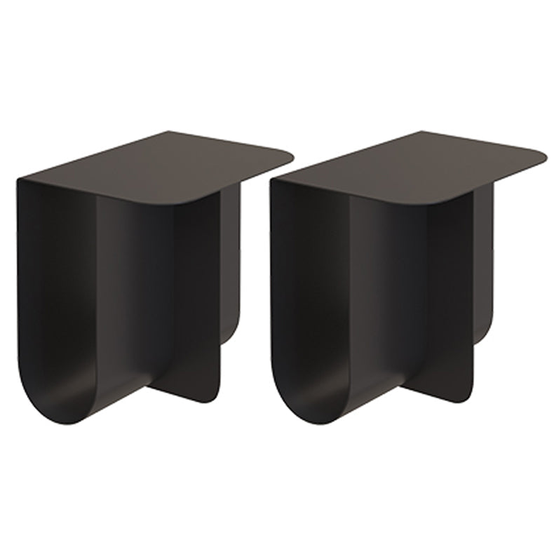 Mesa de metal rectangular de estilo moderno de mediados de siglo con mesa lateral base abstracta