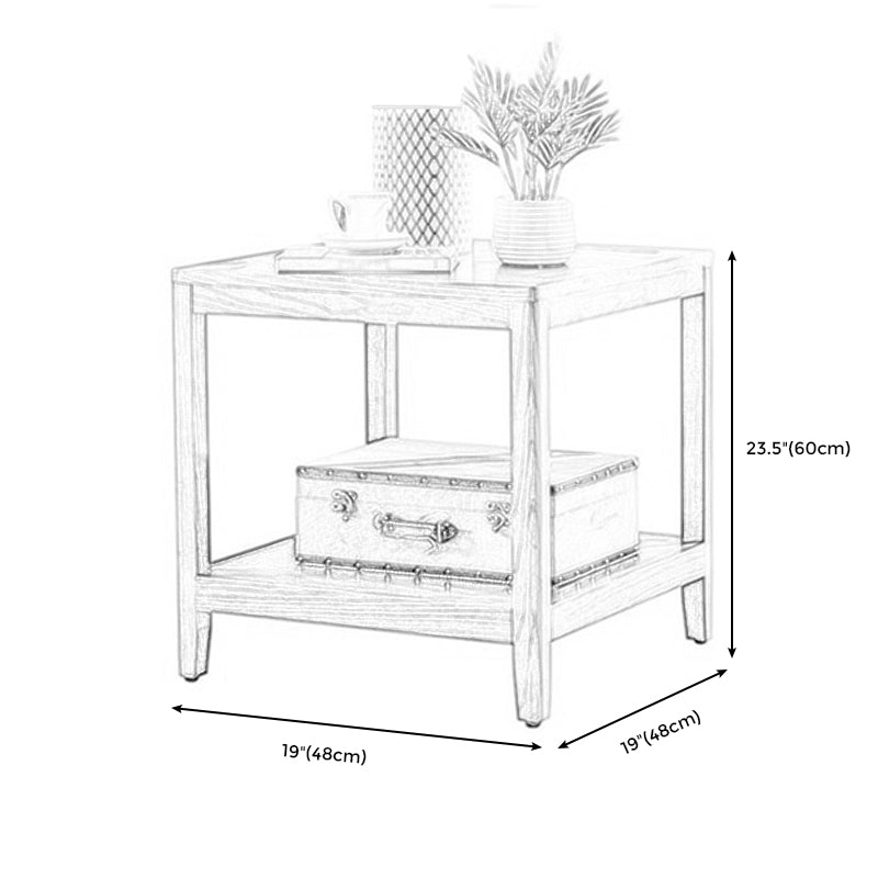 Table de la table de la ferme carrée en bois de ferme pour le salon à deux niveaux pour le salon