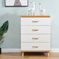 Scratch Resistant Modern Accent Chest with Soft Close Drawers in White