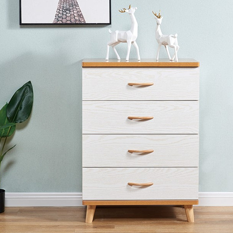Scratch Resistant Modern Accent Chest with Soft Close Drawers in White