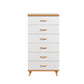 Scratch Resistant Modern Accent Chest with Soft Close Drawers in White