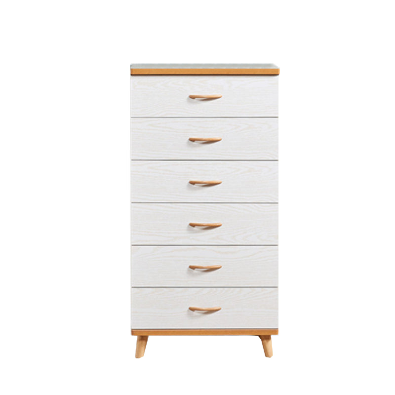 Scratch Resistant Modern Accent Chest with Soft Close Drawers in White