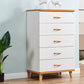 Scratch Resistant Modern Accent Chest with Soft Close Drawers in White