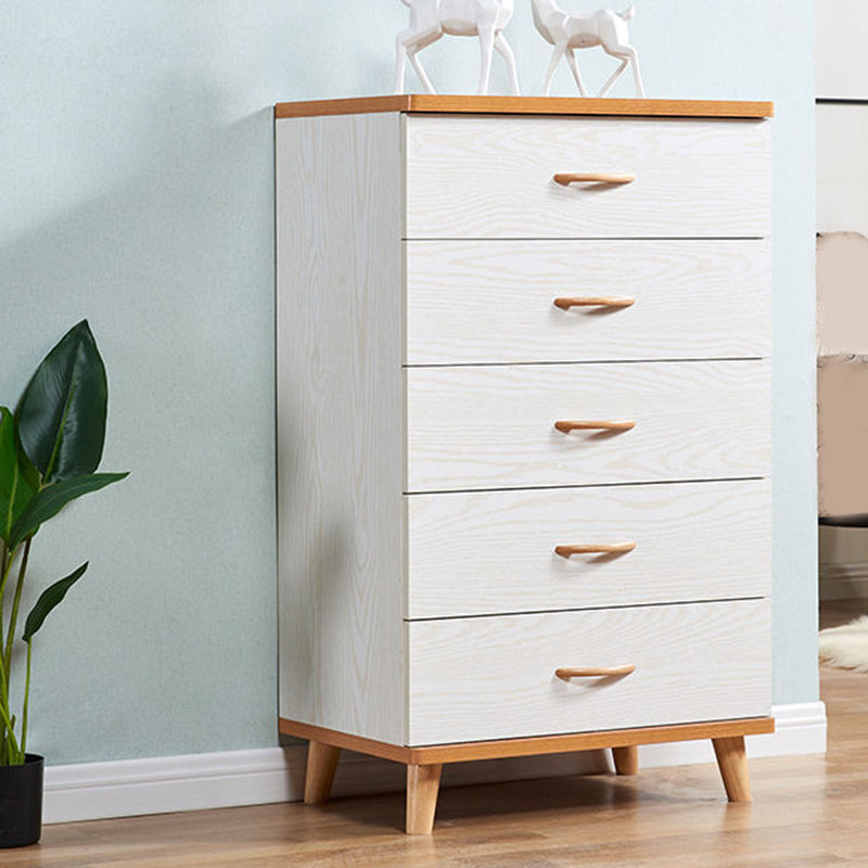 Scratch Resistant Modern Accent Chest with Soft Close Drawers in White