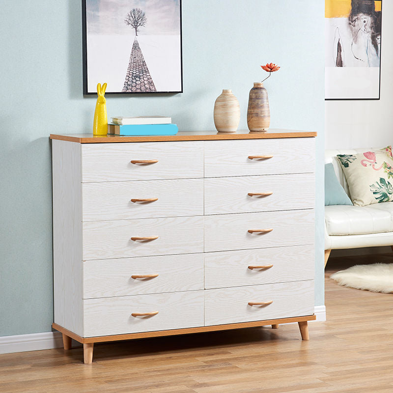 Scratch Resistant Modern Accent Chest with Soft Close Drawers in White