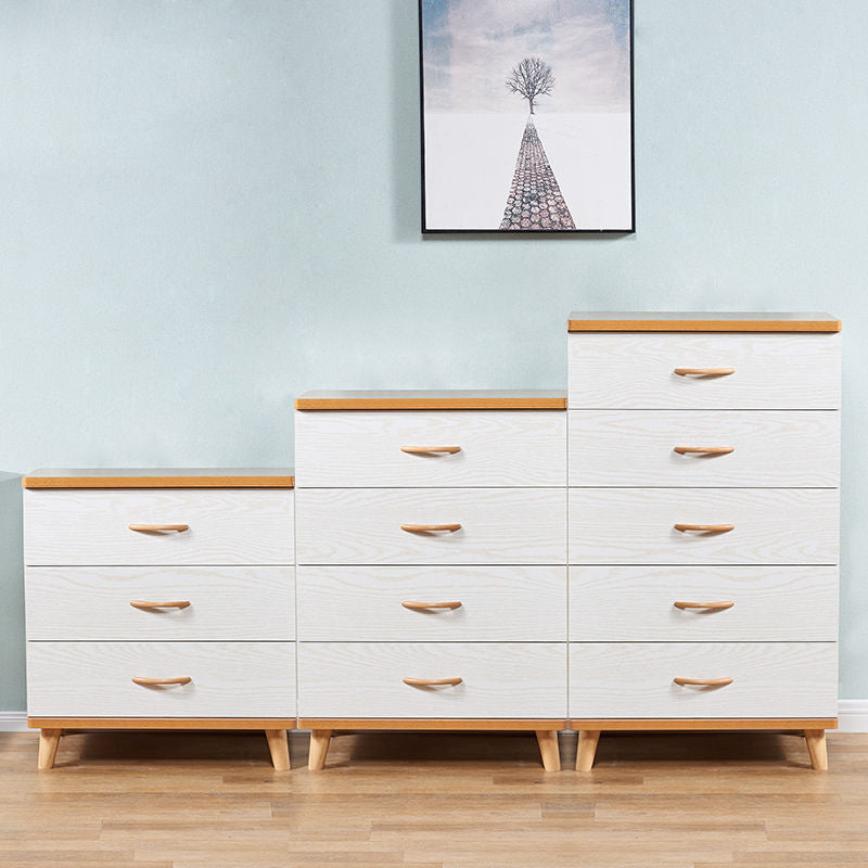 Scratch Resistant Modern Accent Chest with Soft Close Drawers in White