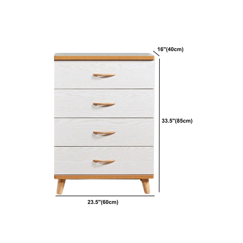 Scratch Resistant Modern Accent Chest with Soft Close Drawers in White