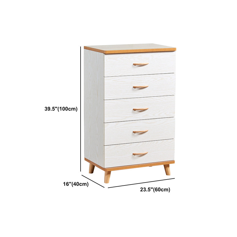 Scratch Resistant Modern Accent Chest with Soft Close Drawers in White