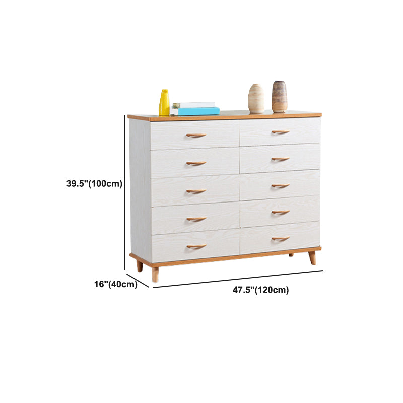 Scratch Resistant Modern Accent Chest with Soft Close Drawers in White