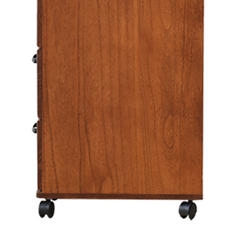 Coffre d'accent en bois massif avec tiroirs 23,62 "coffre de large sur roues