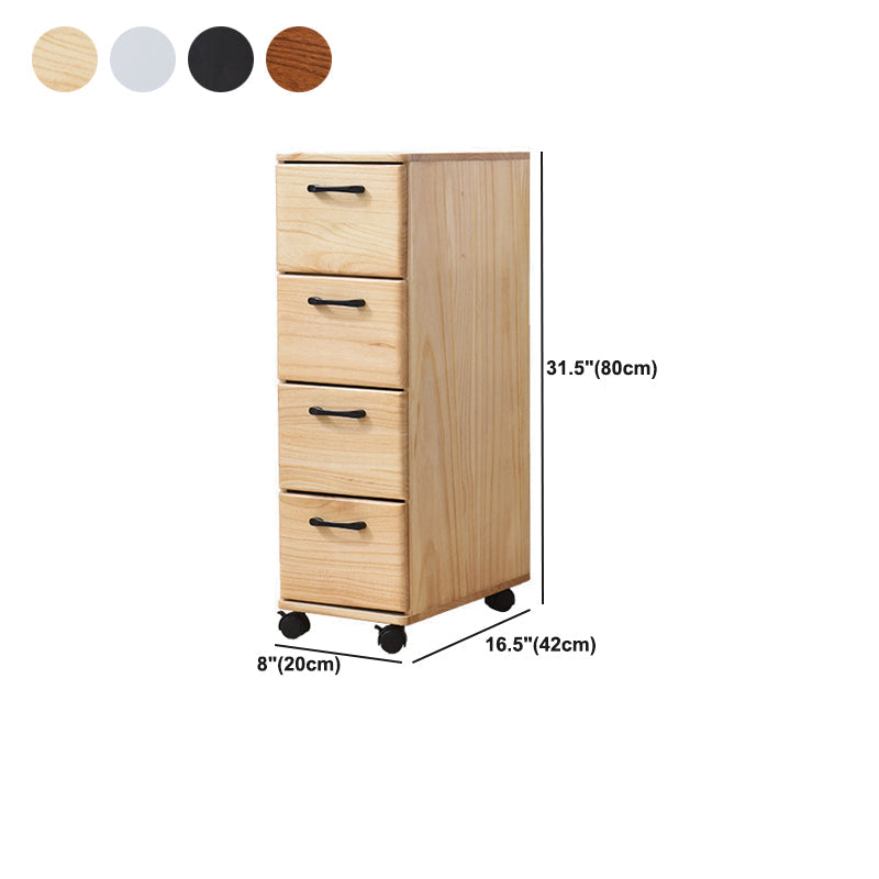 Coffre d'accent en bois massif avec tiroirs 23,62 "coffre de large sur roues