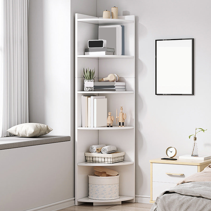 Triángulo de madera acento cofre con estantes cofre contemporáneo