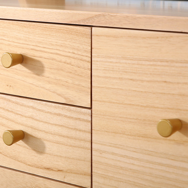 Coffre d'accentuation en bois massif avec des jambes droites de 15,74 "poitrine de large avec 6 tiroirs