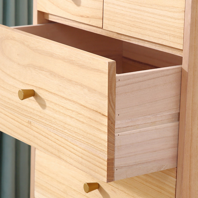 Coffre d'accentuation en bois massif avec des jambes droites de 15,74 "poitrine de large avec 6 tiroirs