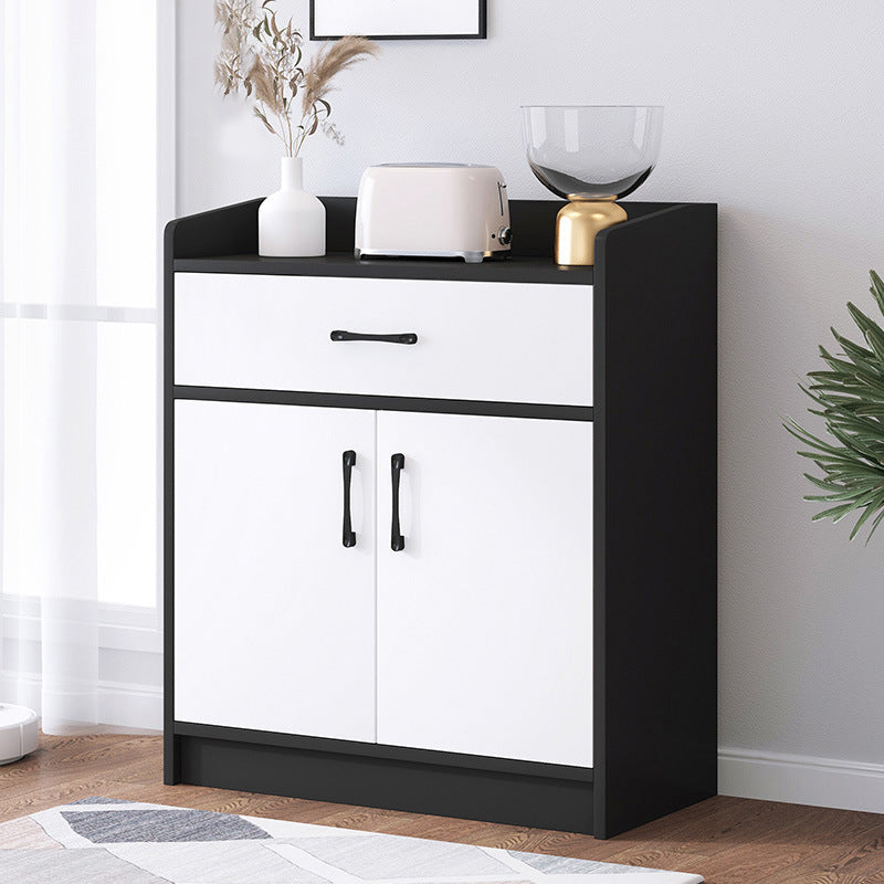 13.77" Wide Accent Chest with Drawer Contemporary Wood Chest with Door 23.6"L x 13.8"W x 39.4"H Black-White Clearhalo 'Cabinets & Chests' 'cabinets_chests' 'furn' 'furn_cabinets_chests' 'Furniture' 'Living Room Furniture' 5715494