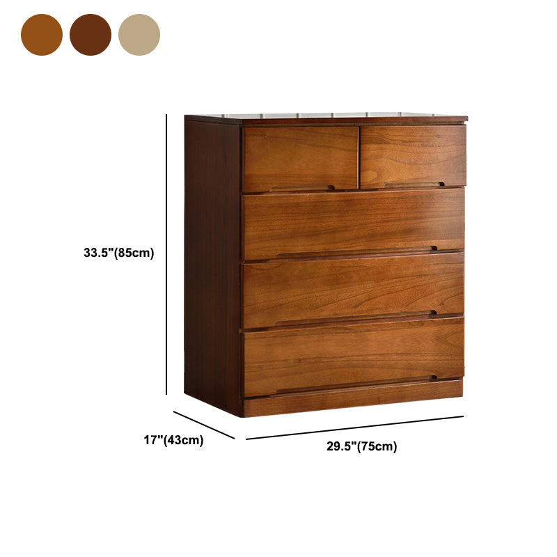 Brown Solid Wood Accent Chest with Drawers 16.92" Wide Contemporary Chest