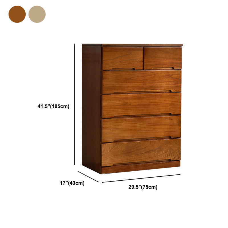 Brown Solid Wood Accent Chest with Drawers 16.92" Wide Contemporary Chest