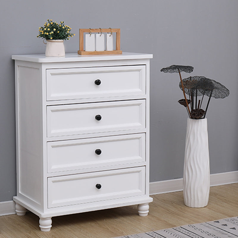 13.77" Wide White Accent Chest with Drawers Rectangle  Wood Chest Contemporary
