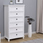 13.77" Wide White Accent Chest with Drawers Rectangle  Wood Chest Contemporary