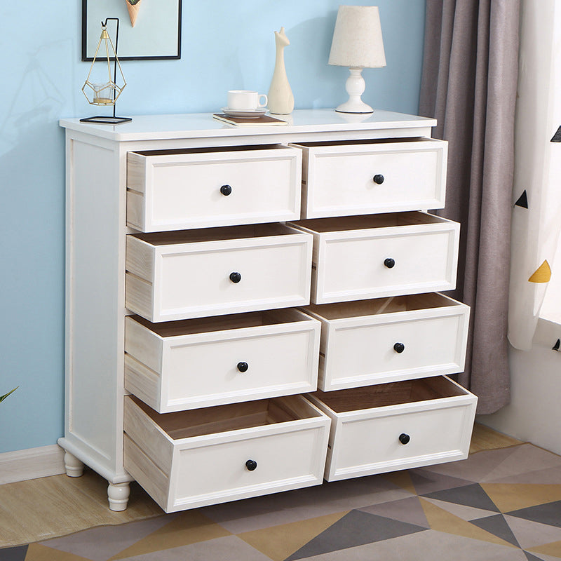13.77" Wide White Accent Chest with Drawers Rectangle  Wood Chest Contemporary