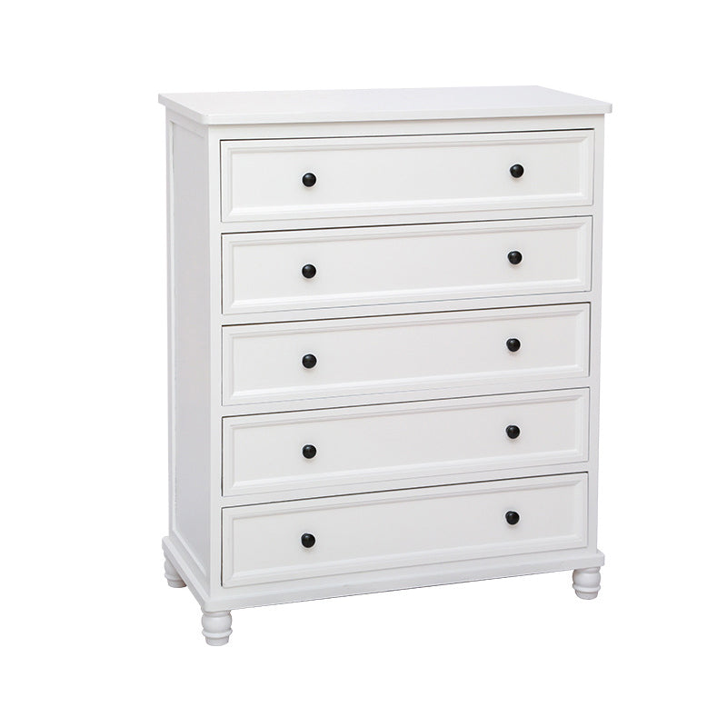 13.77" Wide White Accent Chest with Drawers Rectangle  Wood Chest Contemporary